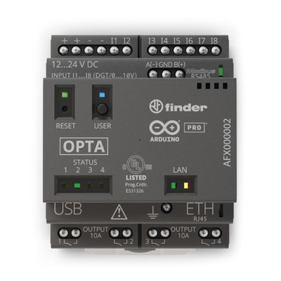 Arduino Opta Wifi / Ideal para desarrollos IOT, Industria 4.0, soporta múltiples lenguajes de programación, Ethernet,USB-C,RS-485,WI-FI,Bluetooth
