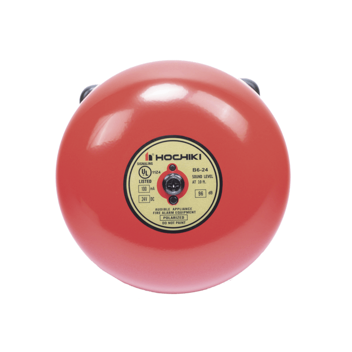 Campana De Alarma De Incendio, 6 pulgadas, 24 VCD, Listado UL (0500-07170)