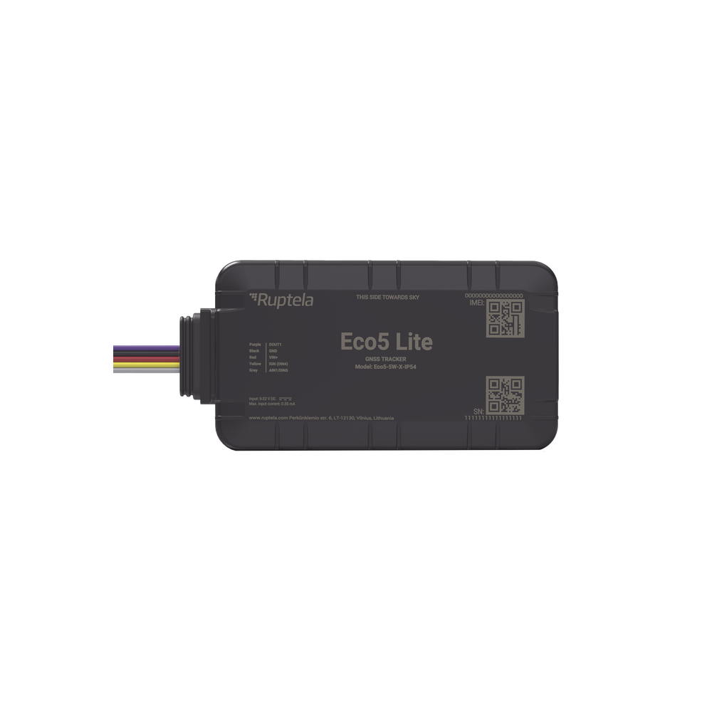 Rastreador Vehicular y Monitoreo de Flota / BLE 5.0 y GNSS / LTE CAT1 y LTE-M con Respaldo 2G / GNSS U-blox / MiKado IP54 / -20 °C a +40 °C / Acelerómetro de 3 Ejes / Suministro 9-32 V / Batería Interna