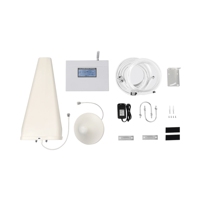 Kit Amplificador de Señal Celular DOBLE banda de frecuencia / Mejora las llamadas convencionales / Soporta los datos de las tecnologías 2G y 3G de TELCEL, AT&T y MOVISTAR / Cubre hasta 600 m².