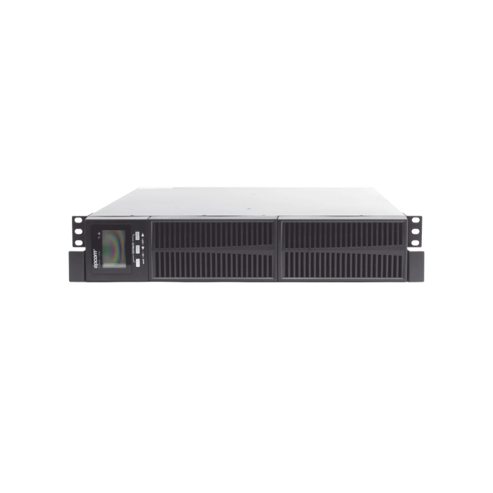 UPS de 3000VA/2700W / Topología On-Line Doble Conversión con Baterías Internas / Entrada y Salida de 120 Vca / Clavija de Entrada NEMA L5-30P / Pantalla LCD Configurable / Formato Rack/Torre