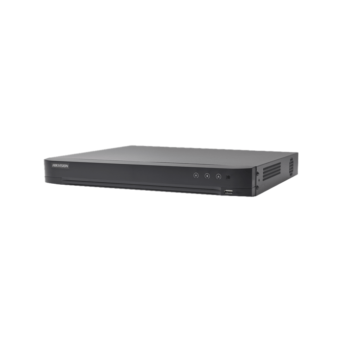 (Audio Bidireccional) DVR 32 Canales TurboHD + 8 Canales IP / 5 Megapixel Lite - 3K Lite / Acusense / Reconocimiento Facial / Audio por Coaxitron / 2 Bahías de Disco Duro / H.265+ / Salida de Video en Full HD