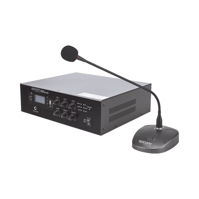 KIT de Amplificador de 120W Modelo SFB120 | más Micrófono de Escritorio Modelo SF621A