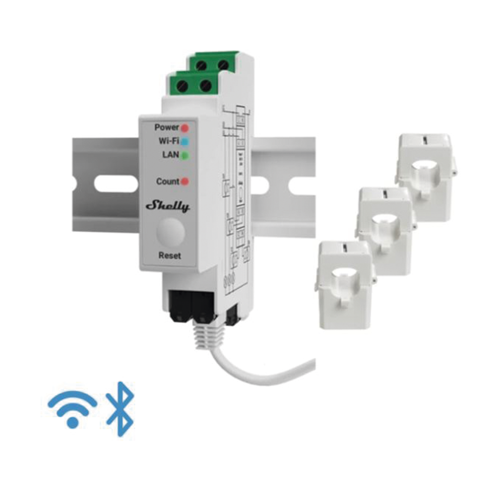 Medidor DIN Trifásico de Corriente Alterna / WIFI / industrial y residencial / Nube P2P