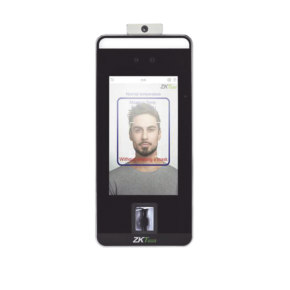 Terminal de reconocimiento Facial, Palma, Huella Digital y temperatura de alta velocidad
