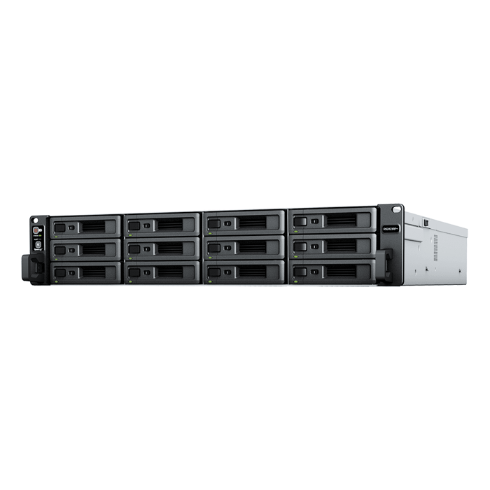 Servidor de Almacenamiento RackStation RS2423RP+ | 12 Bahías | 2U | Hasta 432 TB | Conectividad 10GbE | RAID Soportado | Fuentes de Alimentación Duales | Intercambio en Caliente | Compatibilidad con VMware y Hyper-V.
